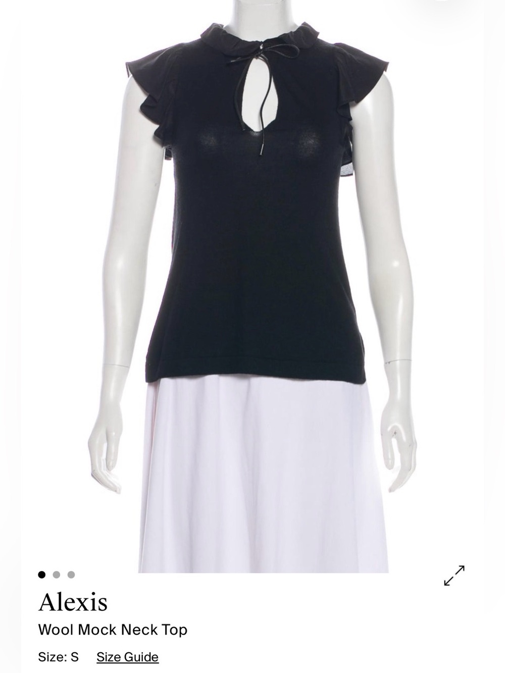 Alexis Black Ruffle Keyhole Mock Neck Top